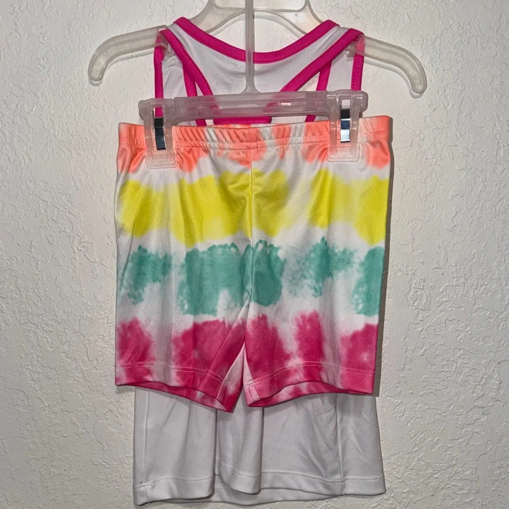 Zone Pro Pink and White‎ Heart Tank Top & Shorts LOVE XS 4/5